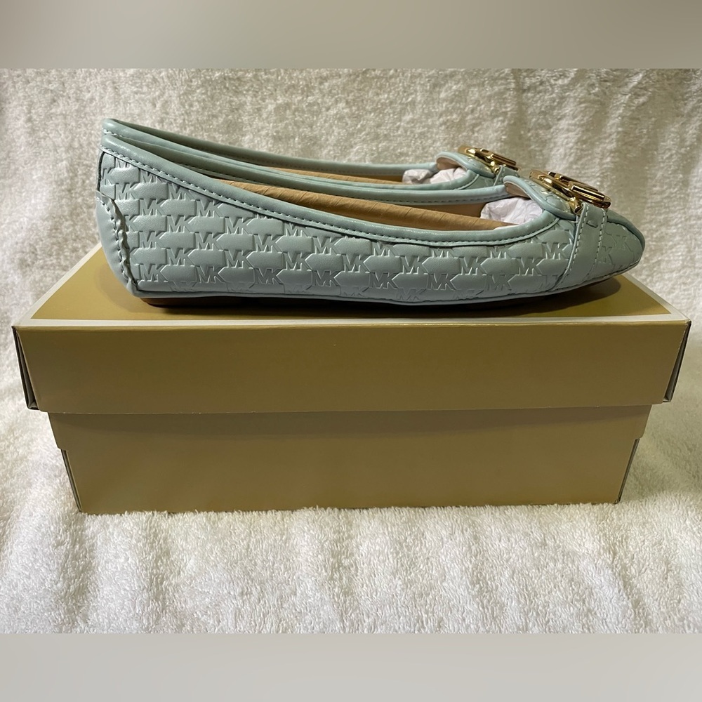 Michael Kors Fulton Moccasin Embossed Vista Blue Size 5.5M - Picture 10 of 11